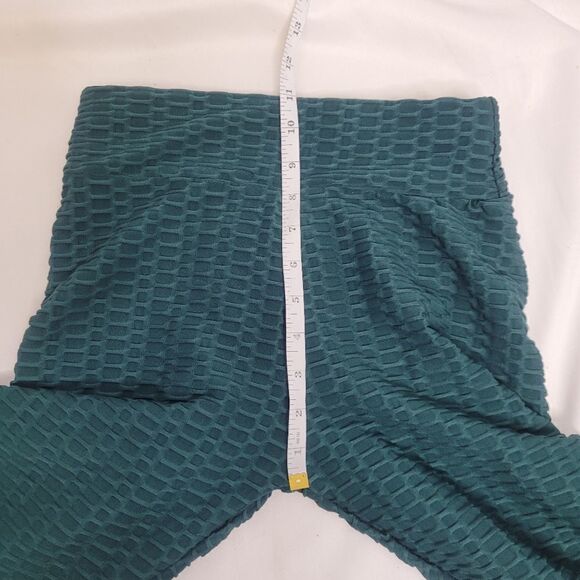 TIKTOK leggings green butt lifting high waist scrunch booty yoga workout M - Picture 7 of 11